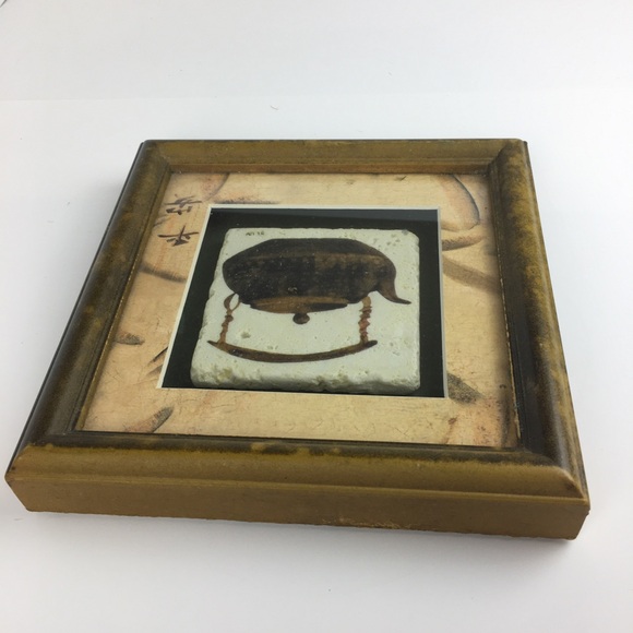 Vintage Cheri Blum Asian Teapot Picture Tile Mixed Media Original Art Signed - Picture 8 of 12